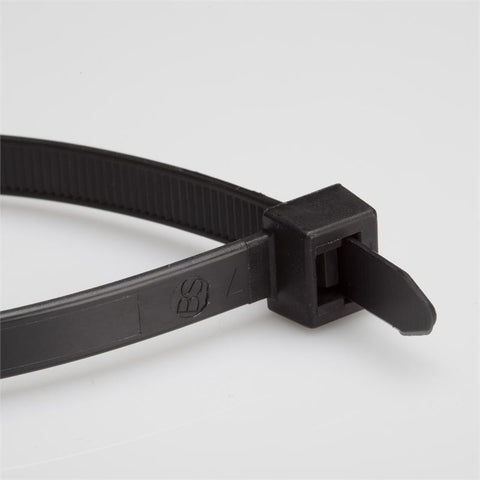 BCT 8 Inch 120 lb Cable Ties - Light Heavy Duty Industrial/Home Use - Bag of 100 - UV Black - UV Zip Ties - Y81200C