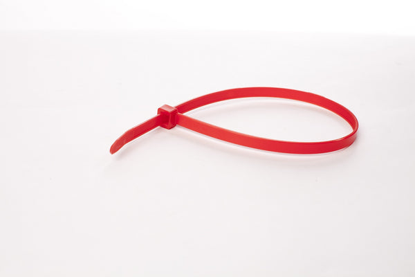 BCT 14 Inch 120 lb Cable Ties - Light Heavy Duty Industrial/Home Use - Bag of 100 - Red - Zip Ties - Y141202C