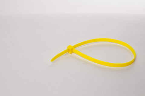 BCT 14 Inch 120 lb Cable Ties - Light Heavy Duty Industrial/Home Use - Bag of 100 - Yellow - Zip Ties - Y141204C