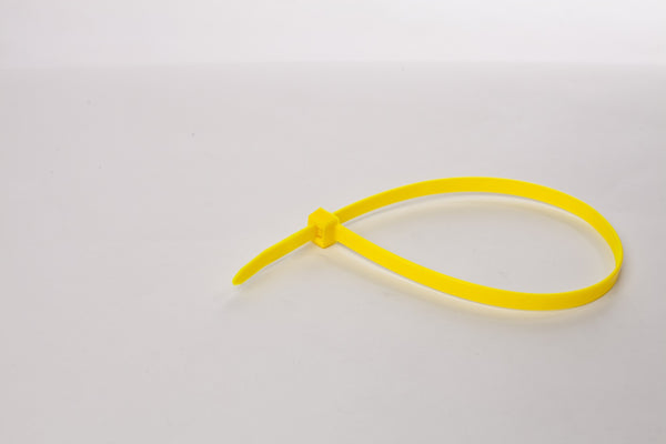 BCT 8 Inch 120 lb Cable Ties - Light Heavy Duty Industrial/Home Use - Bag of 100 - Yellow - Zip Ties - Y81204C
