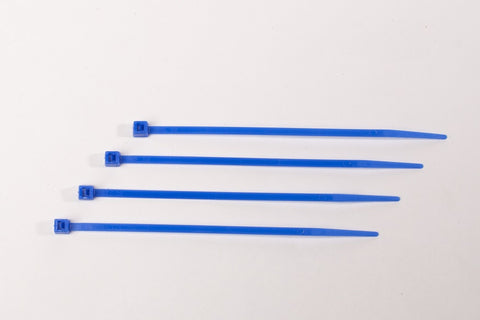 BCT 4 Inch 18 lb Cable Ties - Light Duty Industrial/Home Use - Bag of 100 - Blue - Zip Ties - Y4186C