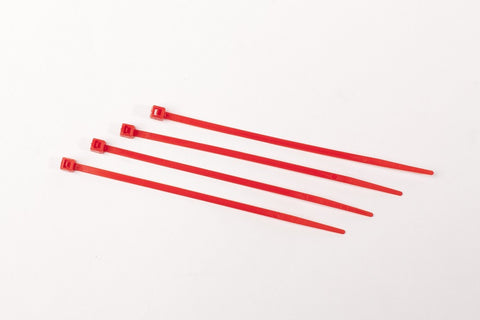 BCT 4 Inch 18 lb Cable Ties - Light Duty Industrial/Home Use - Bag of 100 - Red - Zip Ties - Y4182C