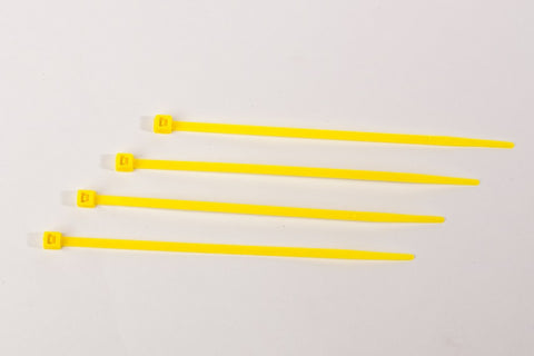 BCT 4 Inch 18 lb Cable Ties - Light Duty Industrial/Home Use - Bag of 100 - Yellow - Zip Ties - Y4184C