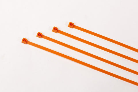 BCT 8 Inch 40 lb Cable Ties - Intermediate Duty Industrial/Home Use - Bag of 100 - Orange - Zip Ties - Y8403C