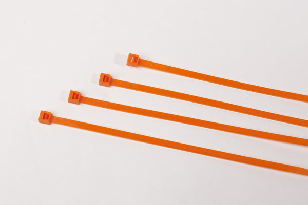 BCT 14 Inch 50 lb Cable Ties - Medium Duty Industrial/Home Use - Bag of 100 - Orange - Zip Ties - Y14503C