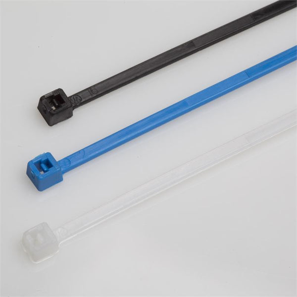 BCT 6 Inch 18 lb Cable Ties - Light Duty Industrial/Home Use - Bag of 100 - UV Black - UV Zip Ties - Y6180C