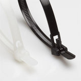 BCT 14 Inch 50 lb Releasable Cable Tie - Medium Duty Industrial/Home Use - Bag of 100 - UV Black - UV Zip Ties - Y1450R0C