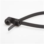 BCT 14 Inch 120 lb Mount Head Cable Ties #10 Hole - Light Heavy Duty Industrial/Home Use -Bag of 100 - UV Black - Zip Ties - Y14120MH0C